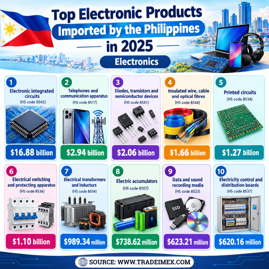 Top Electronic Products Imported by the Philippines in 2025